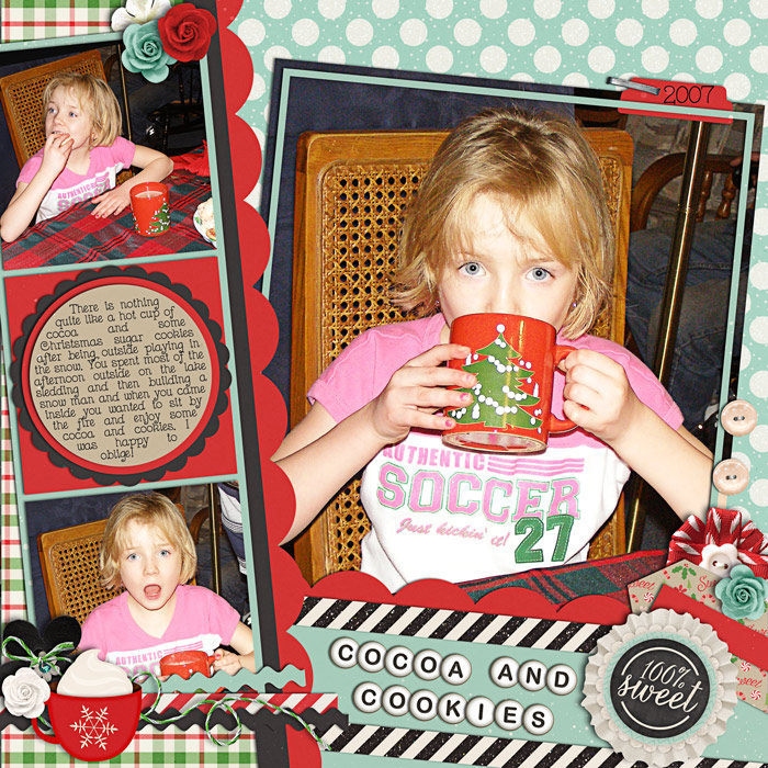 Cocoa and Cookies - plaid and polka dots challenge