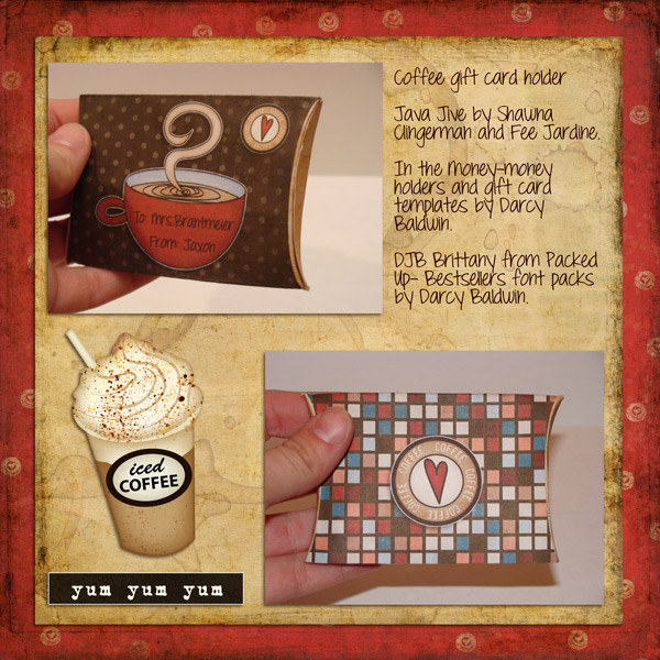 Coffee giftcard holder