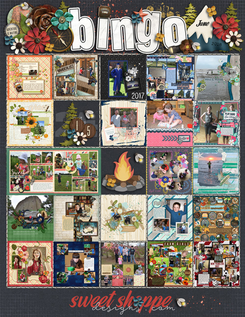 Completed June 2018 Bingo Card