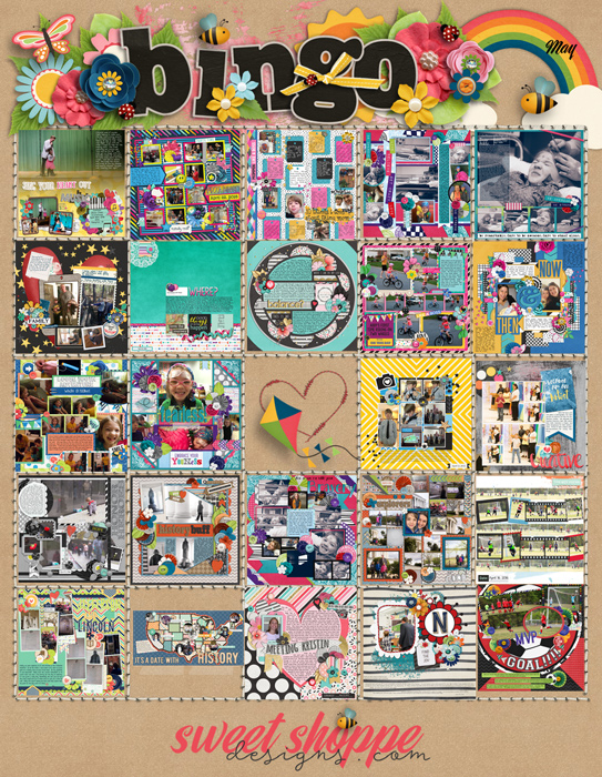 Completed May BINGO card