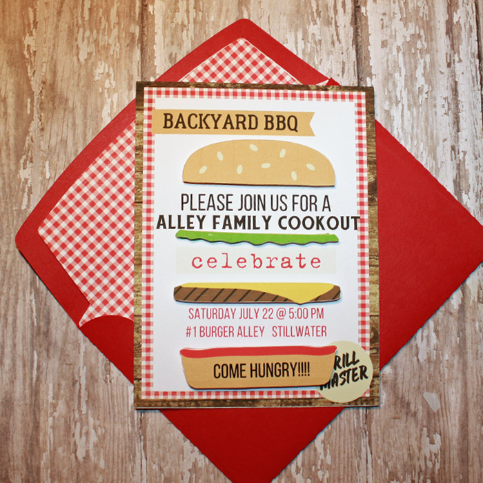 Cookout Invite with matching envelope