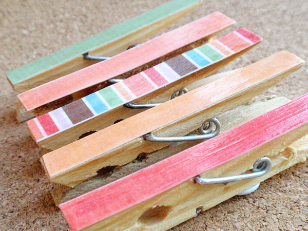 Cork Board Clothespin Holders