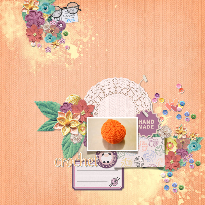 Crocheting a small pumpkin