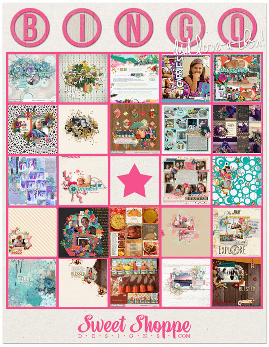Crystal's DSD Love-A-Thon Bingo Card