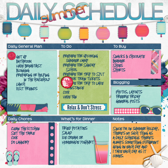 Daily Summer Schedule