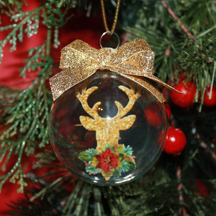 Deer bust Christmas ornie