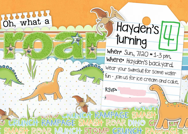 Dinosaur Invite
