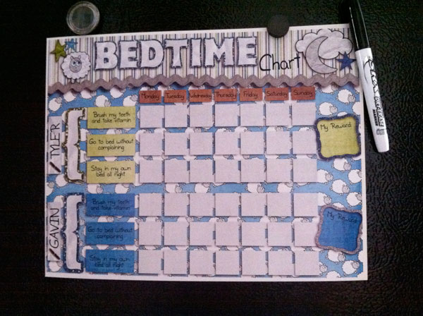 Dry Erase Bedtime Chart