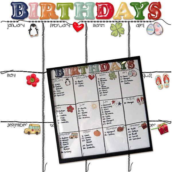 Dry Erase Birthdays