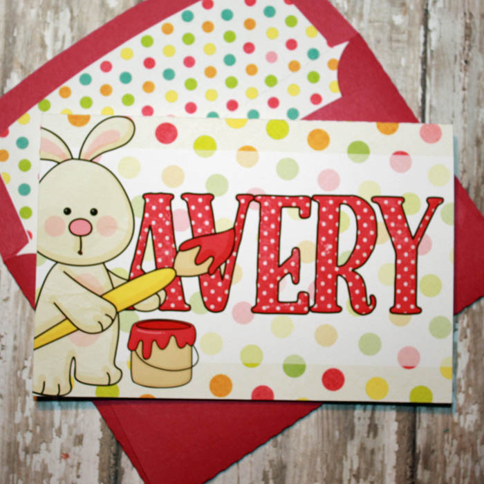Easter card with matching envie