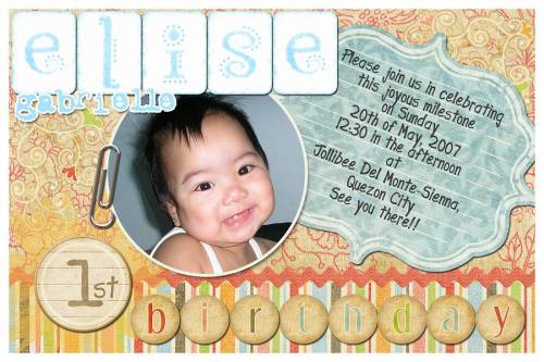 Elise Gabrielle's First Birthday Collats