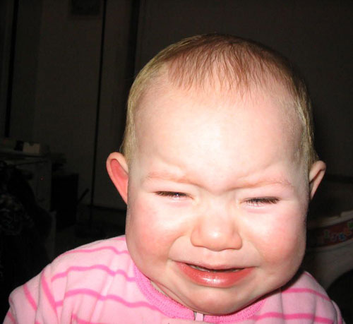 Elise having a cry