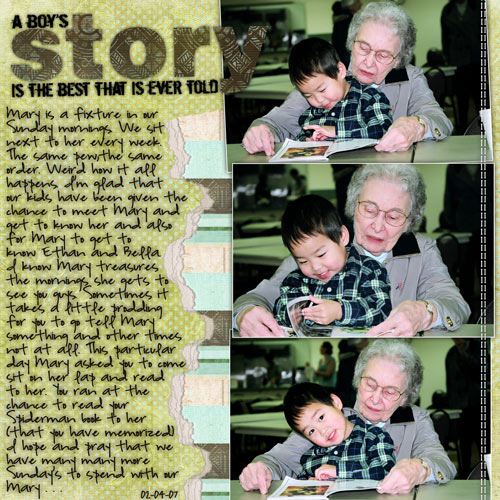 Ethan reading to Mary