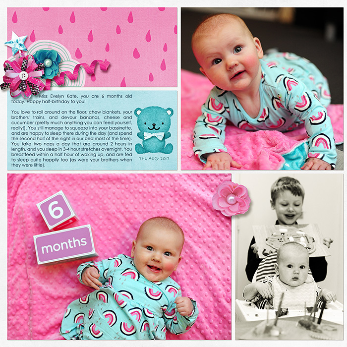 Evelyn at 6 Months (left)