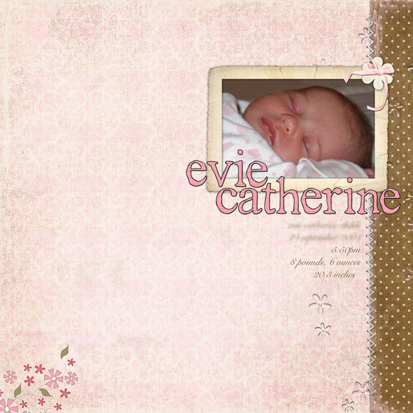 evie's baby book, pg. 1
