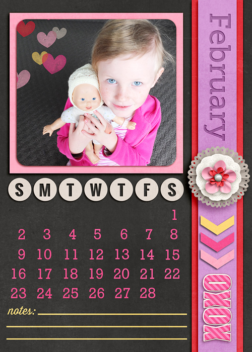 Feb 5x7 calendar