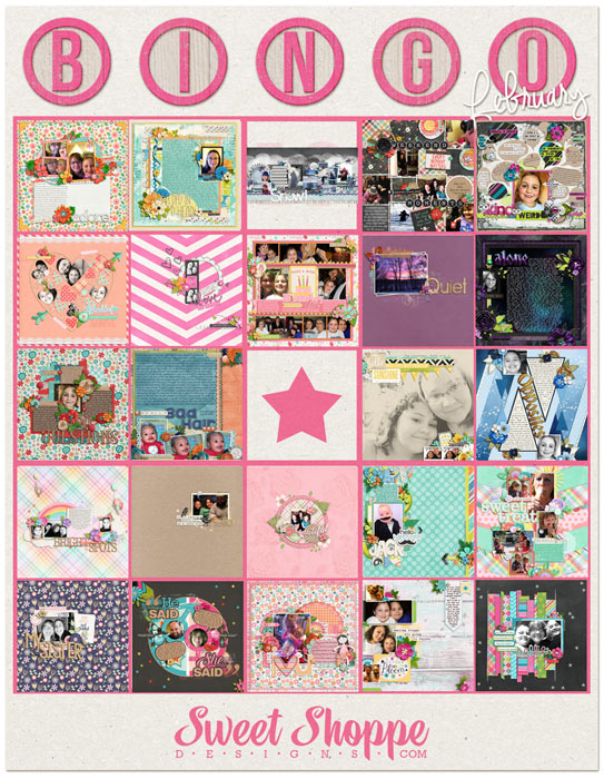 Feb Completed Bingo Card
