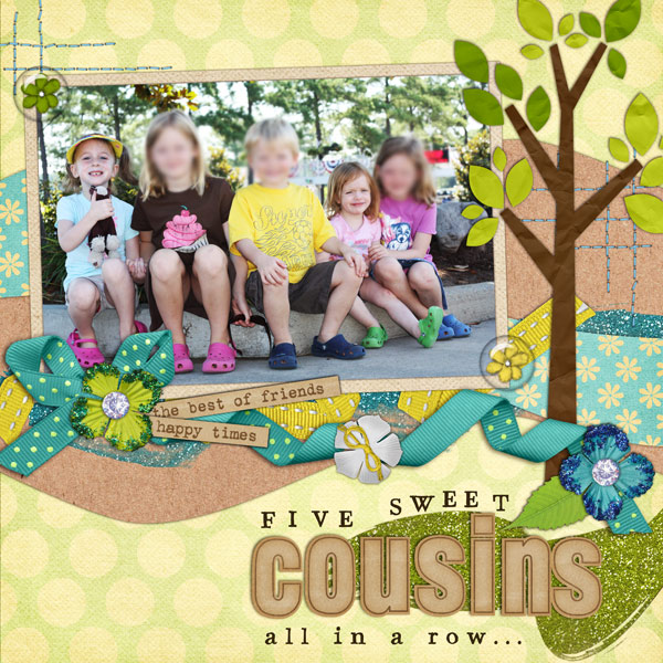 Five sweet cousins all in a row...