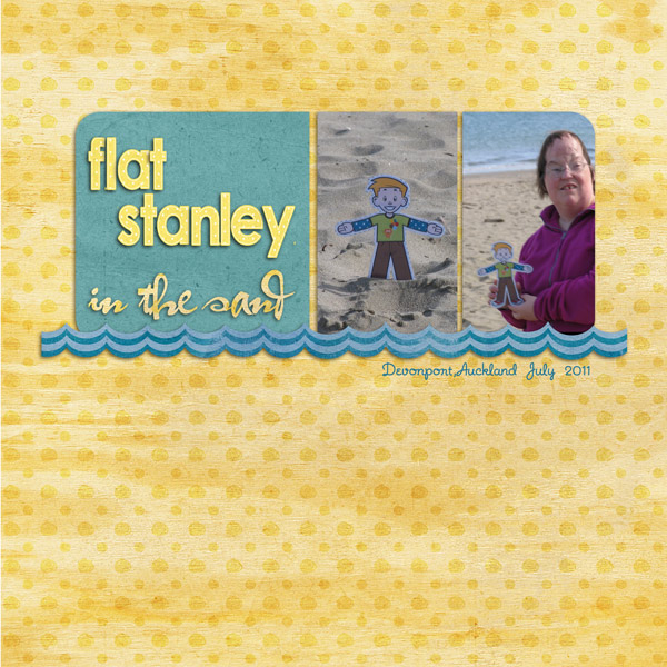 flat stanley in the sand
