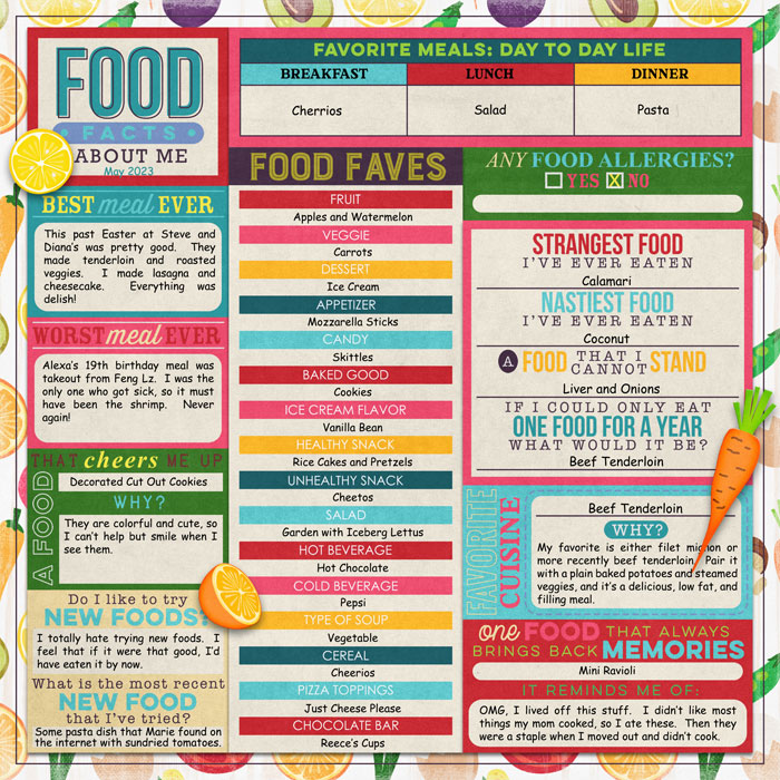 Food Facts About Me