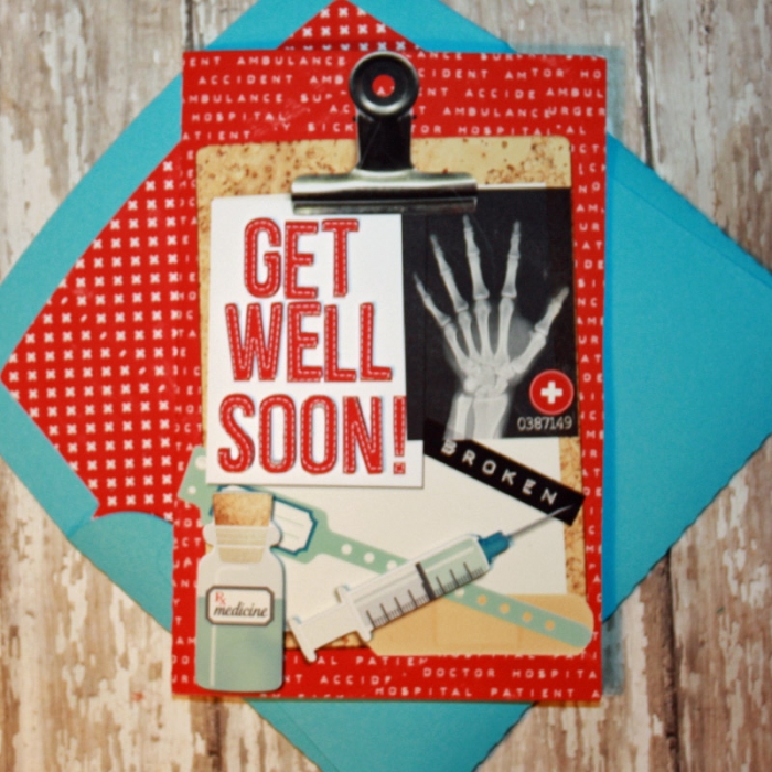 Get Well card with matching envelope