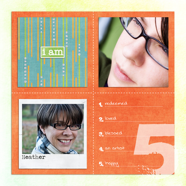 Gimme 5 mini book - Heather's page