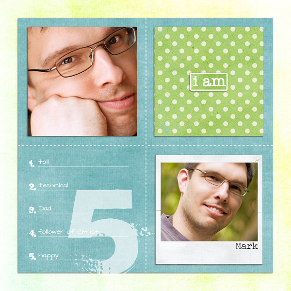 Gimme 5 mini book - Mark's page