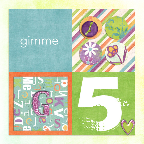 Gimme 5 mini book - title page