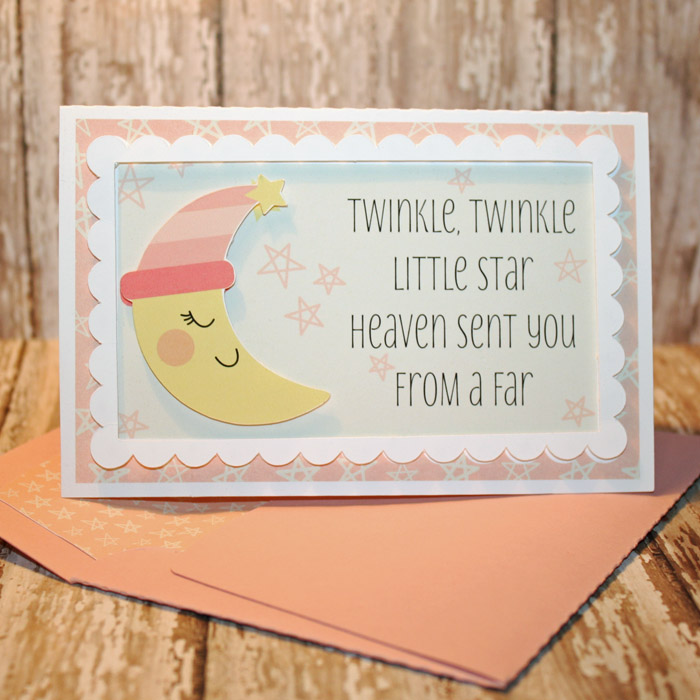Girl and Boy Baby card with matching envelopes