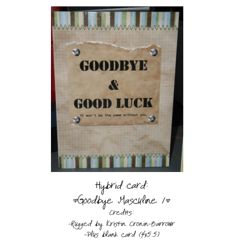 Goodbye & Good luck - masculine