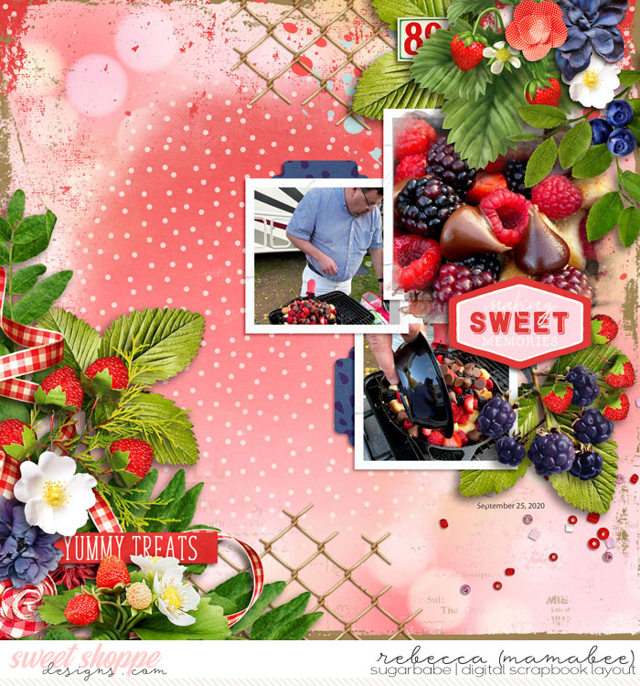 grilled berry pound cake