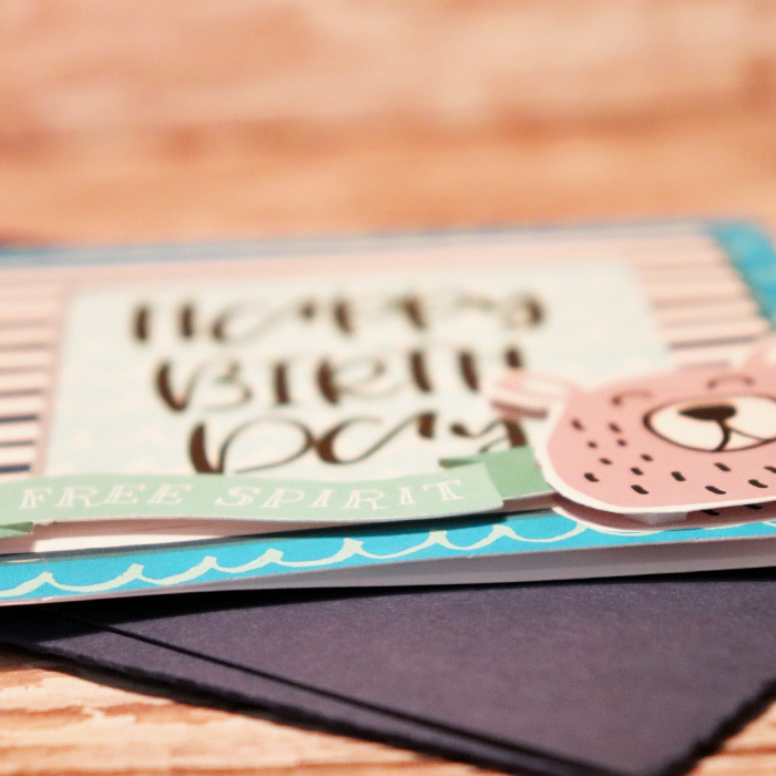 Happy Birthday bear with matching envie|details