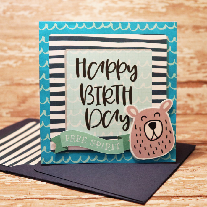 Happy Birthday bear with matching envie