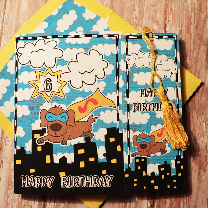 Happy Birthday Card with attached bookmark