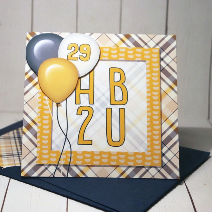 Happy Birthday card with matching envelope