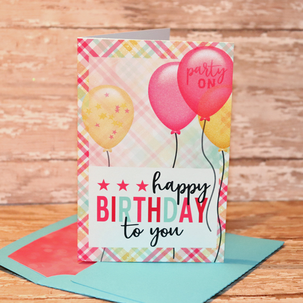 Happy Birthday card with matching envie