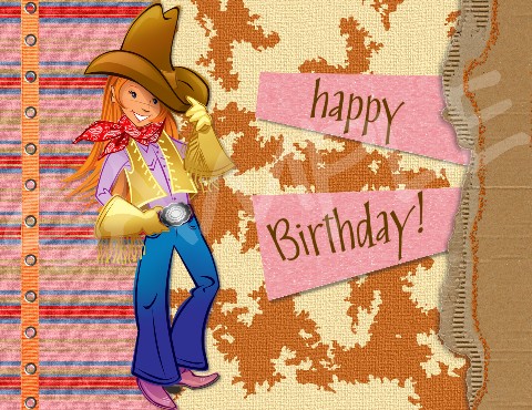 Happy Birthday Cowgirl Card