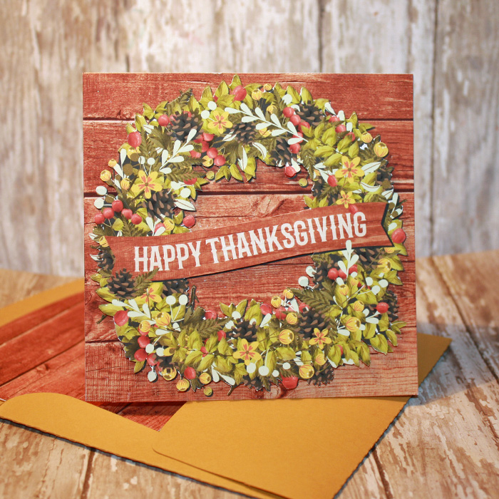Happy Thanksgiving Wreath Cards