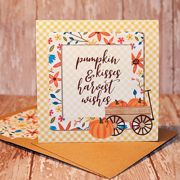 Harvest Happenings card with matching envie