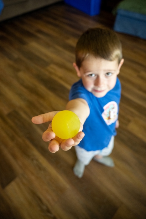 High Angle: A Boy and A Ball