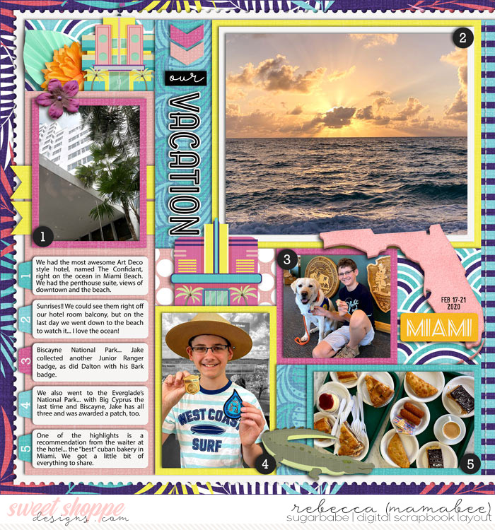 Highlights of Miami Beach trip, left