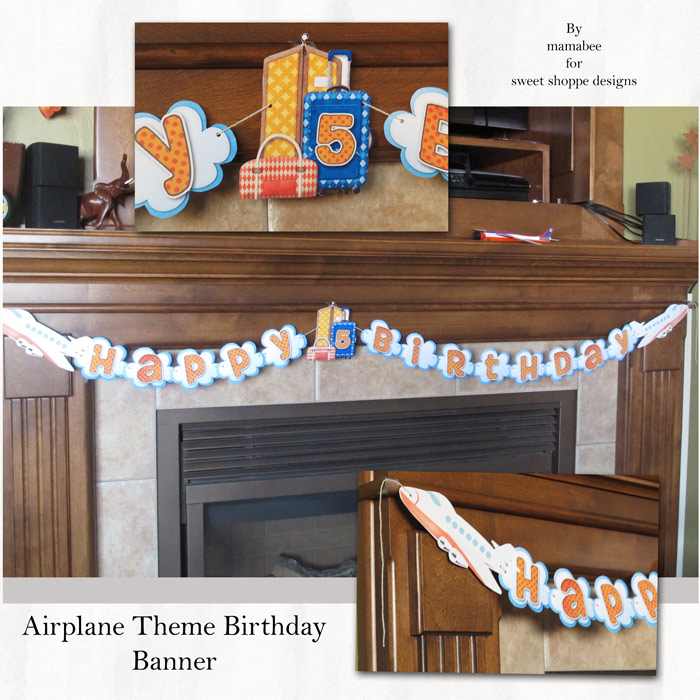 Hybrid - Airplane Birthday Banner
