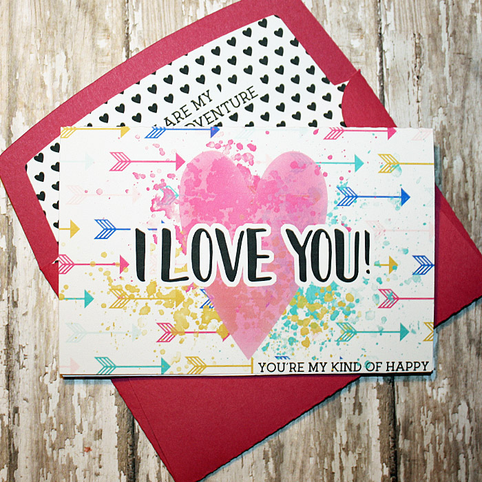 I love you card and matching envie