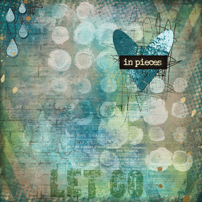 in pieces