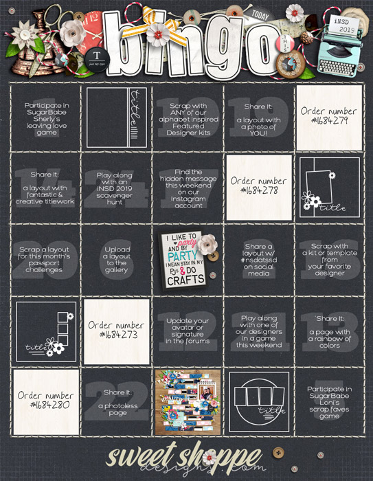 iNSD Bingo Card