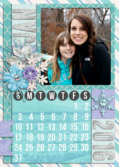 January 5 x 7 Calendar Page