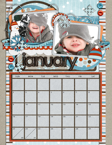 January Calendar Page