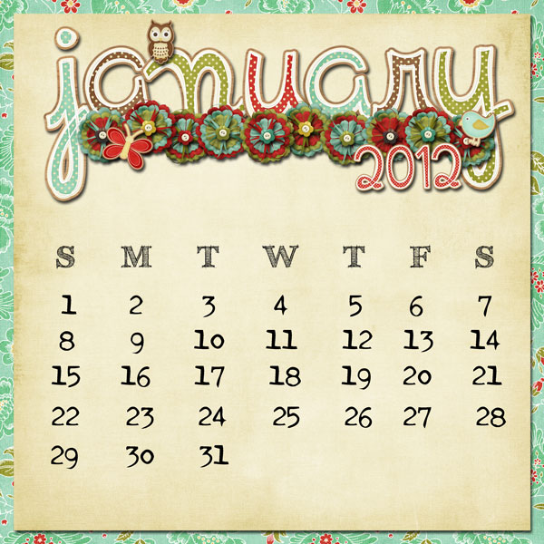 January Calendar Page