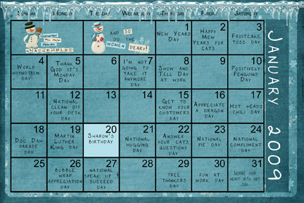 January hybrid calendar page