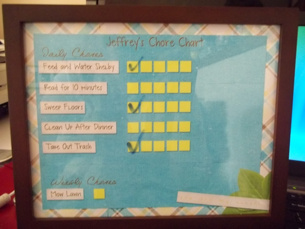 Jeffrey's Chore Chart